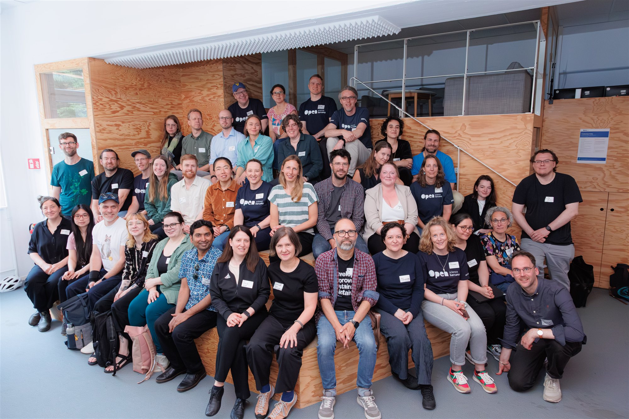 Group photo of the participants of Barcamp Open Science 2026 at Wikimedia Deutschland in Berlin.